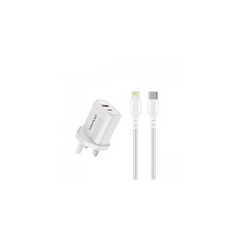 AWEI PD6 Super Fast Charging Combo (Adapter + 1M Type-C Cable) - White